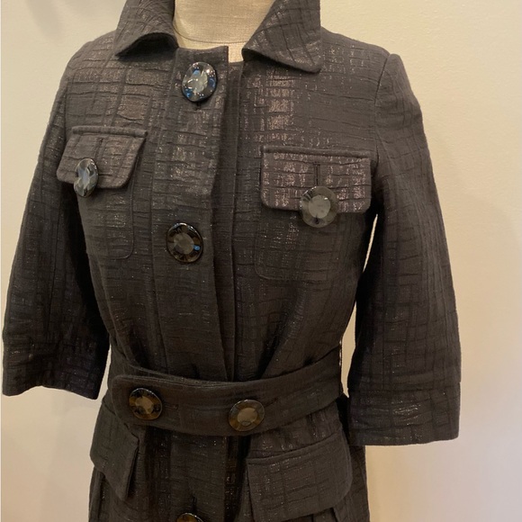 Vertigo Paris Womens Black Long Blazer or. Coat w Belt / Size Small - Picture 5 of 16